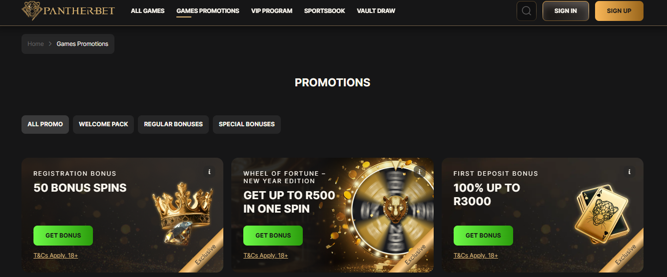 PantherBet Promotions